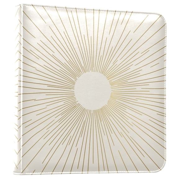 FORMRS 3 Ring Photo Album 4"x6" Self Adhesive Large Capacity PU Leather Cover, Sunshine