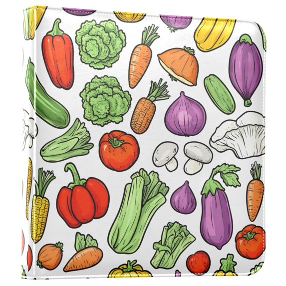 FORMRS 3 Ring Photo Album 4"x6" Self Adhesive Large Capacity PU Leather Cover, Vegetables Pattern