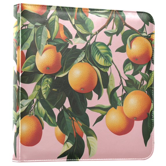 FORMRS 3 Ring Photo Album 4"x6" Self Adhesive Large Capacity PU Leather Cover, Vibrant Oranges