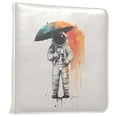 thumbnail image 1 of FORMRS 3 Ring Photo Album 4"x6" Self Adhesive Large Capacity PU Leather Cover, White Astronaut, 1 of 8