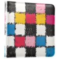 thumbnail image 1 of FORMRS 3 Ring Photo Album 4"x6" Self Adhesive Large Capacity PU Leather Cover, White Checkered Pattern, 1 of 8