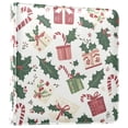 thumbnail image 1 of FORMRS 3 Ring Photo Album 4"x6" Self Adhesive Large Capacity PU Leather Cover, White Christmas Holly, 1 of 8
