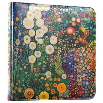 FORMRS 3 Ring Photo Album 4"x6" Self Adhesive Large Capacity PU Leather Cover, White Floral Garden