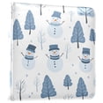 thumbnail image 1 of FORMRS 3 Ring Photo Album 4"x6" Self Adhesive Large Capacity PU Leather Cover, White Snowman, 1 of 7