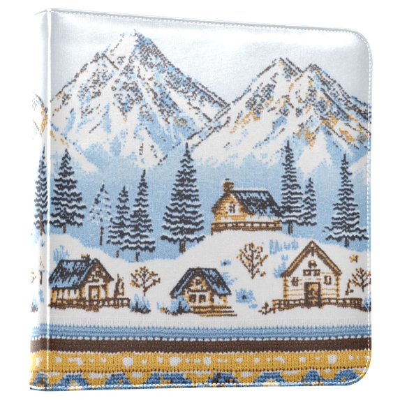 FORMRS 3 Ring Photo Album 4"x6" Self Adhesive Large Capacity PU Leather Cover, Winter Village