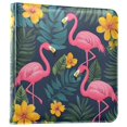thumbnail image 1 of FORMRS 3 Ring Photo Album 4"x6" Self Adhesive Large Capacity PU Leather Cover, Yellow Floral Flamingo, 1 of 8