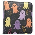 thumbnail image 1 of FORMRS 3 Ring Photo Album 4"x6" Self Adhesive Large Capacity PU Leather Cover, Yellow Halloween Ghosts, 1 of 8