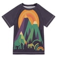 thumbnail image 1 of FORMRS Boys Rash Guard Short Sleeves Swim Shirt Quick Dry UPF 50+ Sun Protection, Sizes 3-12T, Abstract Animals, 1 of 6