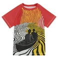 thumbnail image 1 of FORMRS Boys Rash Guard Short Sleeves Swim Shirt Quick Dry UPF 50+ Sun Protection, Sizes 3-12T, Abstract Boat, 1 of 6