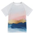 thumbnail image 1 of FORMRS Boys Rash Guard Short Sleeves Swim Shirt Quick Dry UPF 50+ Sun Protection, Sizes 3-12T, Abstract Painting, 1 of 6