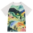 thumbnail image 1 of FORMRS Boys Rash Guard with Short Sleeves UPF 50+ Swim Shirts Sizes 3-12T, Art Field, 1 of 6