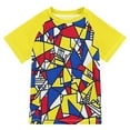 thumbnail image 1 of FORMRS Boys Rash Guard with Short Sleeves UPF 50+ Swim Shirts Sizes 3-12T, Art Triangles, 1 of 6