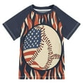 thumbnail image 1 of FORMRS Boys Rash Guard with Short Sleeves UPF 50+ Swim Shirts Sizes 3-12T, Baseball Pattern, 1 of 6