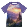 thumbnail image 1 of FORMRS Boys Rash Guard with Short Sleeves UPF 50+ Swim Shirts Sizes 3-12T, Beautiful Mountain, 1 of 6
