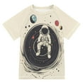 thumbnail image 1 of FORMRS Boys Rash Guard with Short Sleeves UPF 50+ Swim Shirts Sizes 3-12T, Beige Astronaut Space, 1 of 6