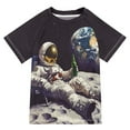 thumbnail image 1 of FORMRS Boys Rash Guard with Short Sleeves UPF 50+ Swim Shirts Sizes 3-12T, Beige Astronaut, 1 of 6