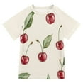 thumbnail image 1 of FORMRS Boys Rash Guard with Short Sleeves UPF 50+ Swim Shirts Sizes 3-12T, Beige Cherry, 1 of 6