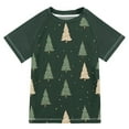 thumbnail image 1 of FORMRS Boys Rash Guard with Short Sleeves UPF 50+ Swim Shirts Sizes 3-12T, Beige Christmas Trees, 1 of 6
