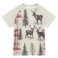 thumbnail image 1 of FORMRS Boys Rash Guard Short Sleeves Swim Shirt Quick Dry UPF 50+ Sun Protection, Sizes 3-12T, Beige Deer, 1 of 6