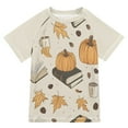 thumbnail image 1 of FORMRS Boys Rash Guard with Short Sleeves UPF 50+ Swim Shirts Sizes 3-12T, Beige Fall Books, 1 of 6