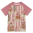 thumbnail image 1 of FORMRS Boys Rash Guard with Short Sleeves UPF 50+ Swim Shirts Sizes 3-12T, Beige Gingerbread Houses, 1 of 6