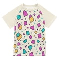 thumbnail image 1 of FORMRS Boys Rash Guard Short Sleeves Swim Shirt Quick Dry UPF 50+ Sun Protection, Sizes 3-12T, Beige Retro Pattern, 1 of 6