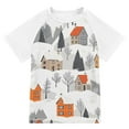 thumbnail image 1 of FORMRS Boys Rash Guard with Short Sleeves UPF 50+ Swim Shirts Sizes 3-12T, Beige Snow Houses, 1 of 6