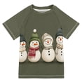 thumbnail image 1 of FORMRS Boys Rash Guard with Short Sleeves UPF 50+ Swim Shirts Sizes 3-12T, Beige Snowmen, 1 of 6