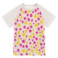 thumbnail image 1 of FORMRS Boys Rash Guard Short Sleeves Swim Shirt Quick Dry UPF 50+ Sun Protection, Sizes 3-12T, Beige Stars, 1 of 6