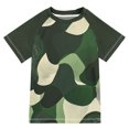 thumbnail image 1 of FORMRS Boys Rash Guard Short Sleeves Swim Shirt Quick Dry UPF 50+ Sun Protection, Sizes 3-12T, Black Abstract, 1 of 6