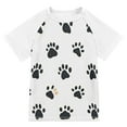 thumbnail image 1 of FORMRS Boys Rash Guard with Short Sleeves UPF 50+ Swim Shirts Sizes 3-12T, Black Cartoon Cat Paw, 1 of 6