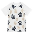 thumbnail image 1 of FORMRS Boys Rash Guard with Short Sleeves UPF 50+ Swim Shirts Sizes 3-12T, Black Cat Paw, 1 of 6