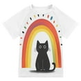 thumbnail image 1 of FORMRS Boys Rash Guard with Short Sleeves UPF 50+ Swim Shirts Sizes 3-12T, Black Cat Rainbow, 1 of 6