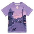 thumbnail image 1 of FORMRS Boys Rash Guard Short Sleeves Swim Shirt Quick Dry UPF 50+ Sun Protection, Sizes 3-12T, Black Cat Walking, 1 of 6