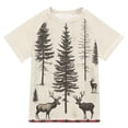 thumbnail image 1 of FORMRS Boys Rash Guard Short Sleeves Swim Shirt Quick Dry UPF 50+ Sun Protection, Sizes 3-12T, Black Deer, 1 of 6