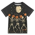 thumbnail image 1 of FORMRS Boys Rash Guard with Short Sleeves UPF 50+ Swim Shirts Sizes 3-12T, Black Halloween Dancing Skeleton, 1 of 6