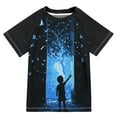 thumbnail image 1 of FORMRS Boys Rash Guard with Short Sleeves UPF 50+ Swim Shirts Sizes 3-12T, Blue Butterfly, 1 of 6