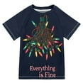 thumbnail image 1 of FORMRS Boys Rash Guard Short Sleeves Swim Shirt Quick Dry UPF 50+ Sun Protection, Sizes 3-12T, Blue Christmas Light, 1 of 6
