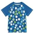 thumbnail image 1 of FORMRS Boys Rash Guard with Short Sleeves UPF 50+ Swim Shirts Sizes 3-12T, Blue Dots, 1 of 6