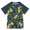 thumbnail image 1 of FORMRS Boys Rash Guard with Short Sleeves UPF 50+ Swim Shirts Sizes 3-12T, Blue Lemons, 1 of 6