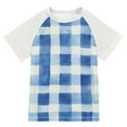 thumbnail image 1 of FORMRS Boys Rash Guard with Short Sleeves UPF 50+ Swim Shirts Sizes 3-12T, Blue Plain, 1 of 6