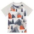 thumbnail image 1 of FORMRS Boys Rash Guard Short Sleeves Swim Shirt Quick Dry UPF 50+ Sun Protection, Sizes 3-12T, Blue Snow Houses, 1 of 6