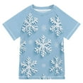 thumbnail image 1 of FORMRS Boys Rash Guard with Short Sleeves UPF 50+ Swim Shirts Sizes 3-12T, Blue Snowflake, 1 of 6