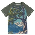 thumbnail image 1 of FORMRS Boys Rash Guard with Short Sleeves UPF 50+ Swim Shirts Sizes 3-12T, Blue Tree, 1 of 6