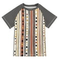 thumbnail image 1 of FORMRS Boys Rash Guard with Short Sleeves UPF 50+ Swim Shirts Sizes 3-12T, Brown Abstract Dots, 1 of 6