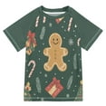 thumbnail image 1 of FORMRS Boys Rash Guard with Short Sleeves UPF 50+ Swim Shirts Sizes 3-12T, Brown Christmas Gingerbread, 1 of 6
