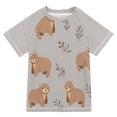 thumbnail image 1 of FORMRS Boys Rash Guard Short Sleeves Swim Shirt Quick Dry UPF 50+ Sun Protection, Sizes 3-12T, Cartoon Bear, 1 of 6