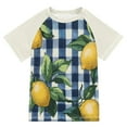 thumbnail image 1 of FORMRS Boys Rash Guard with Short Sleeves UPF 50+ Swim Shirts Sizes 3-12T, Cartoon Beige Lemon, 1 of 6