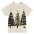 thumbnail image 1 of FORMRS Boys Rash Guard with Short Sleeves UPF 50+ Swim Shirts Sizes 3-12T, Cartoon Christmas Trees, 1 of 6