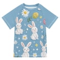thumbnail image 1 of FORMRS Boys Rash Guard Short Sleeves Swim Shirt Quick Dry UPF 50+ Sun Protection, Sizes 3-12T, Cartoon Easter Bunnies, 1 of 6